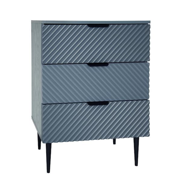 sumyeg Blue 31.5 in. H Accent Storage Cabinet with 3-Drawer
