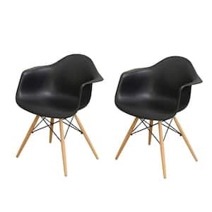 Morven Black Wood Dining Arm Chairs (Set of 2)
