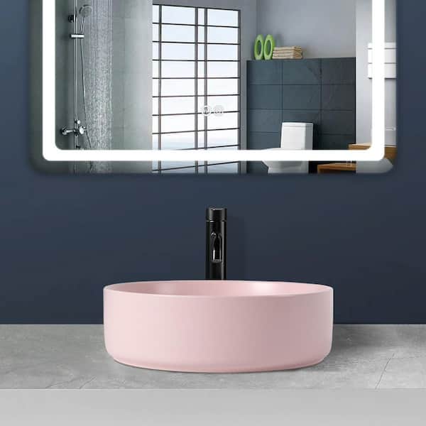 Satico Single 15.7 in. Corner Round Bathroom Sink in Ceramic