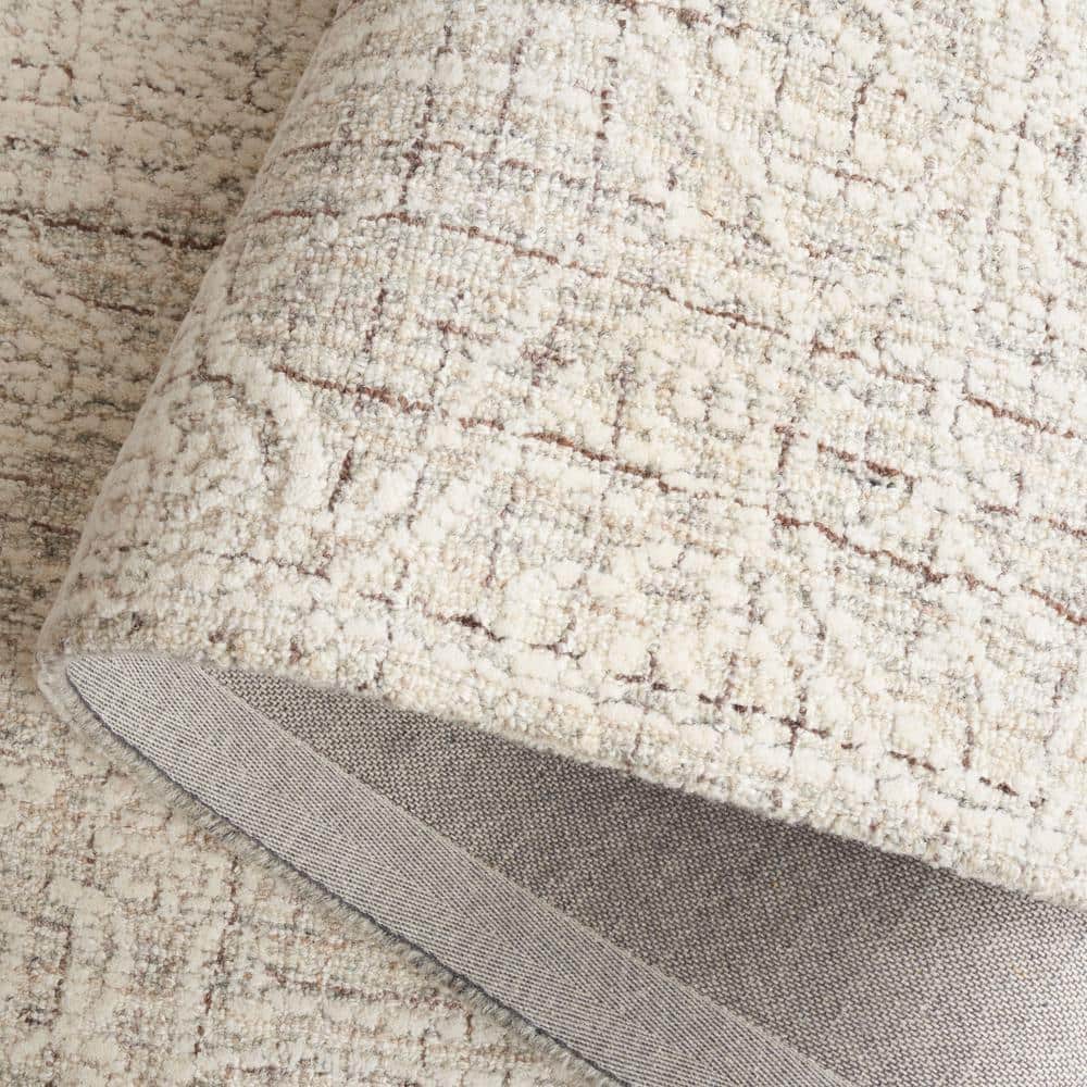 Gray Ivory Tufted Wool Square Area Rug