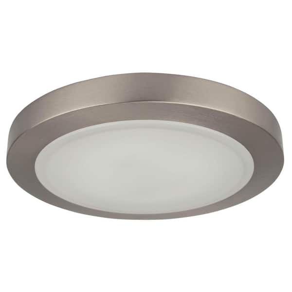 Unbranded 9.5 in. 25-Watt Modern White Integrated LED Flush Mount with White Acrylic Shade