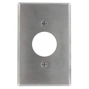 1-Gang Midway Size-Single Receptacle Wall Plate in Stainless Steel