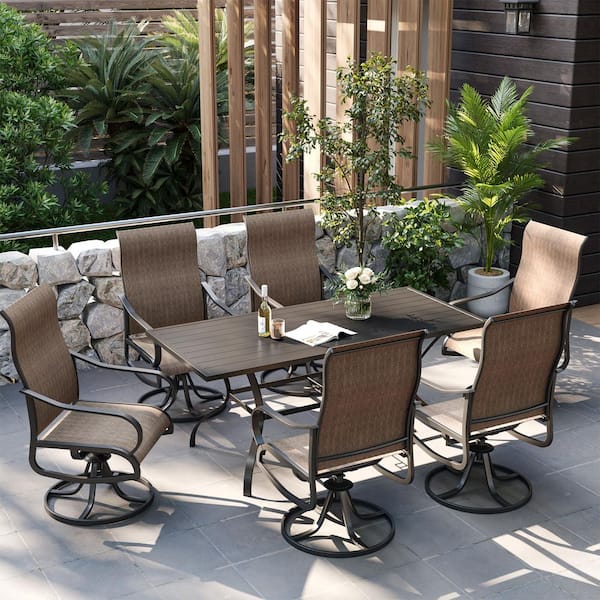 Swivel Patio Dining Armchair (Set of 6)