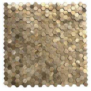 DIP Design Is Personal DIP Mini Gold Hex Tile 12 in. x 12 in. Self ...