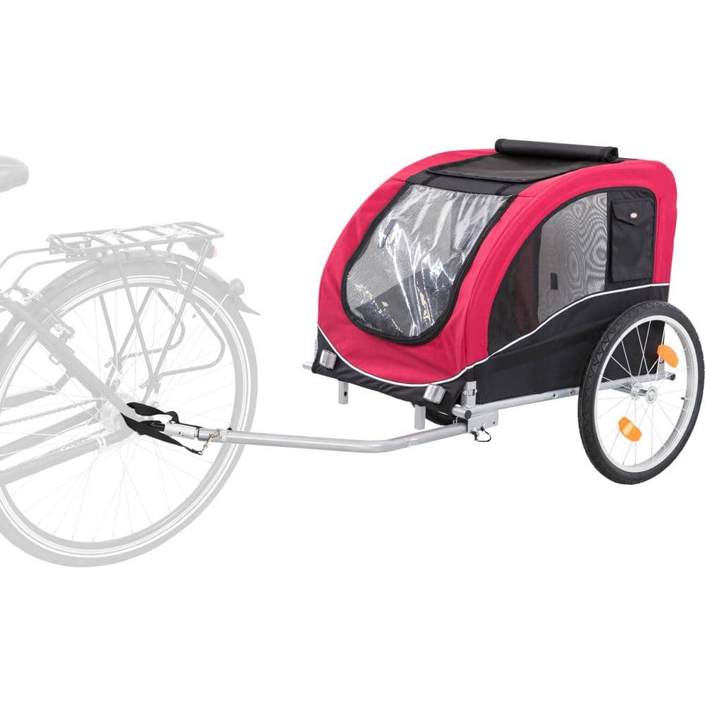 Red and Black Convertible Dog Bike Trailer and Stroller