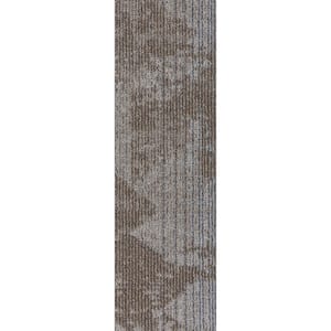 Elite Single Berkeley Hills Brown Com/Res 12 in. x 36 in. Adhesive Carpet Tile Plank W/Cush 1 tiles/Case 1 sq. ft.
