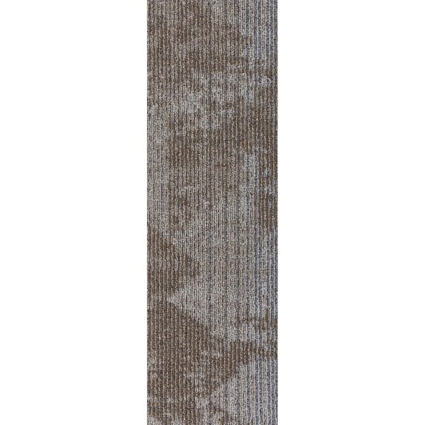 Mohawk Elite Single Berkeley Hills Brown Com/Res 12 in. x 36 in. Adhesive Carpet Tile Plank W/Cush 1 Tiles/Case 1 sq. ft.