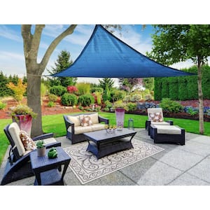 12 ft. x 12 ft. x 12 ft. Blue Triangle Awning UV Block for Outdoor Patio Garden and Backyard Sunshade Sail Canopy