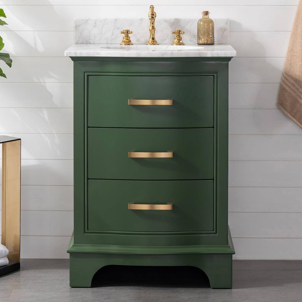 Evergreen Solid Wood Single Vanity with Marble Top