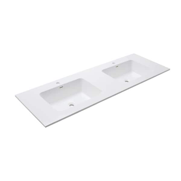Double Solid Surface Vanity Top, Solid Surface Double Basin Vanity Top