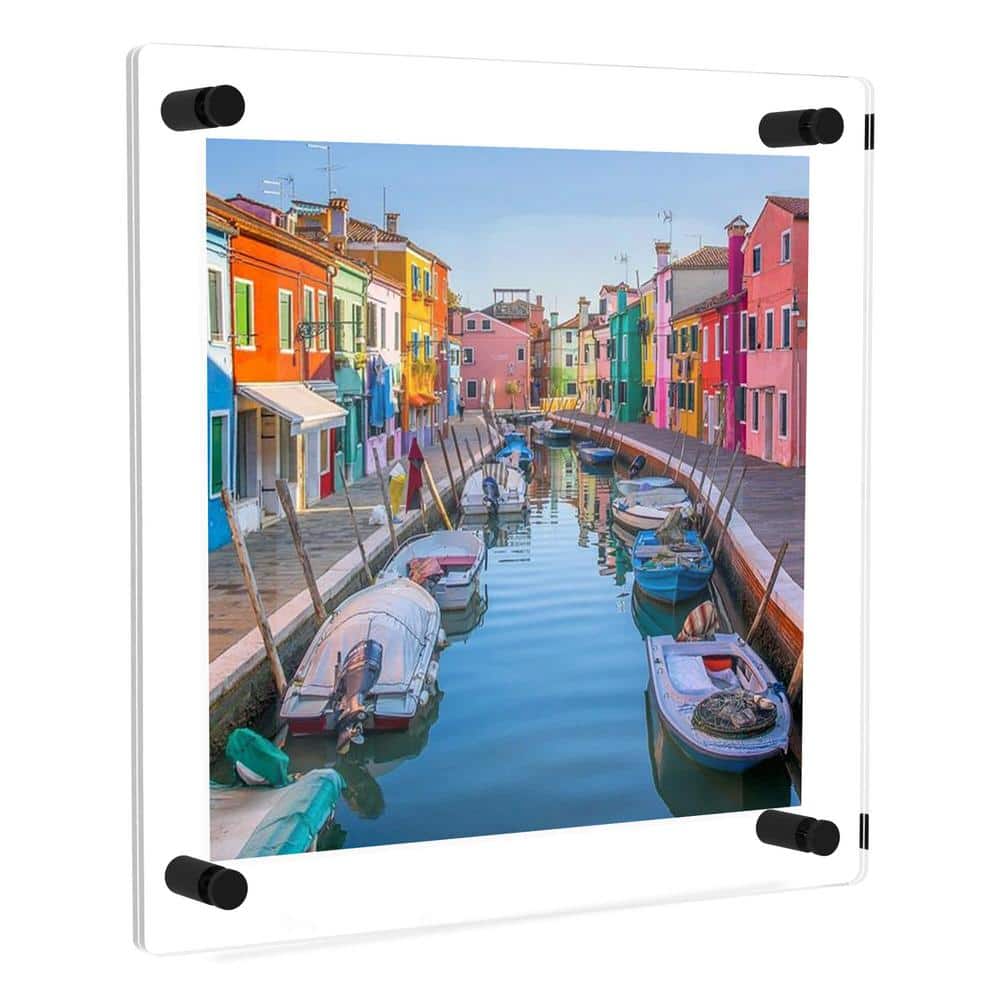23" x 23" Black Acrylic Floating Wall Photo Frame Set