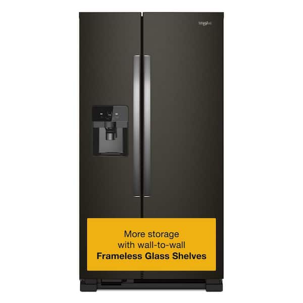 25 cu. ft. Side by Side Refrigerator in Fingerprint Resistant Black Stainless