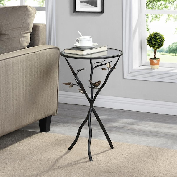 FirsTime & Co. 24 in. Antique Bronze Bird and Branches Tripod Side Table