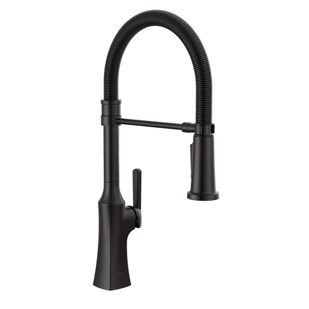 Matte Black Zinc Single Handle Pull Down Kitchen Faucet