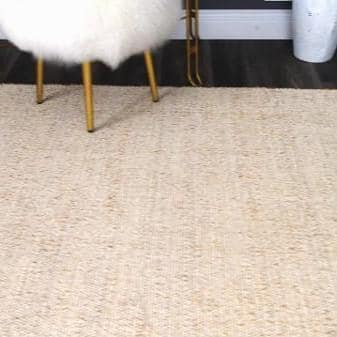 Elfriede Handwoven Jute-Cotton Blend 5x8 Natural Area Rug