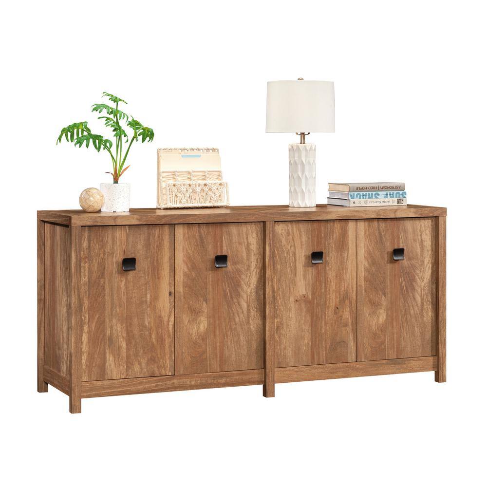 Sindoori Mango Brown Wood Office Credenza with Filing Cabinet