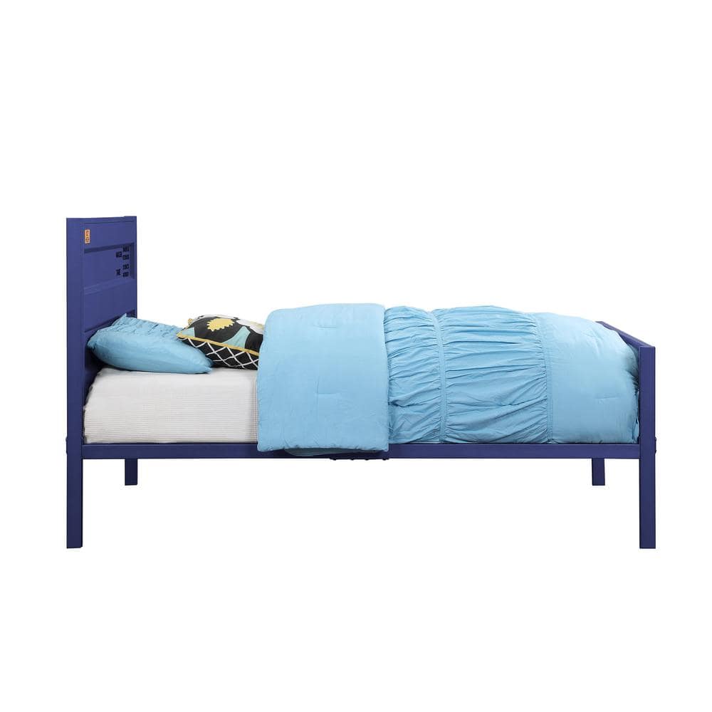 Mission-Inspired Blue Full Bed with Wood & Metal Frame
