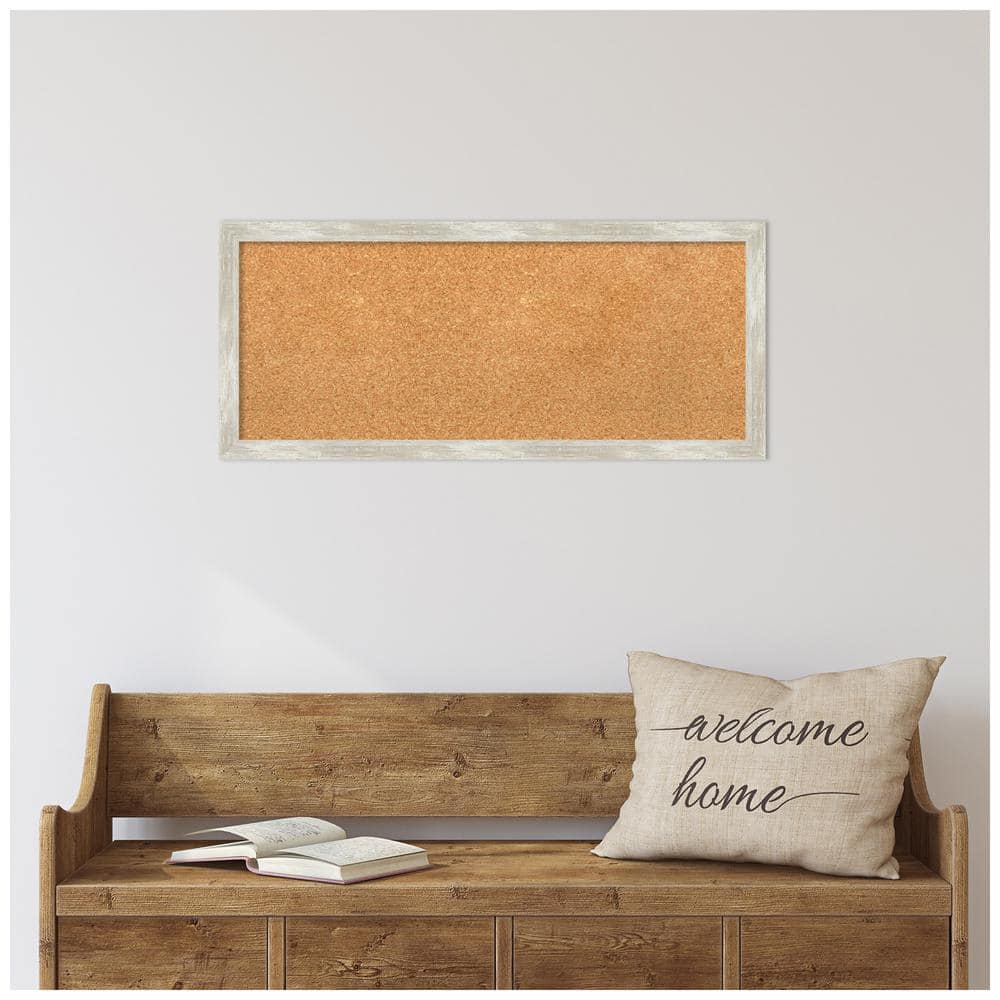 Natural Cork Board with Crackled Metallic Narrow Frame