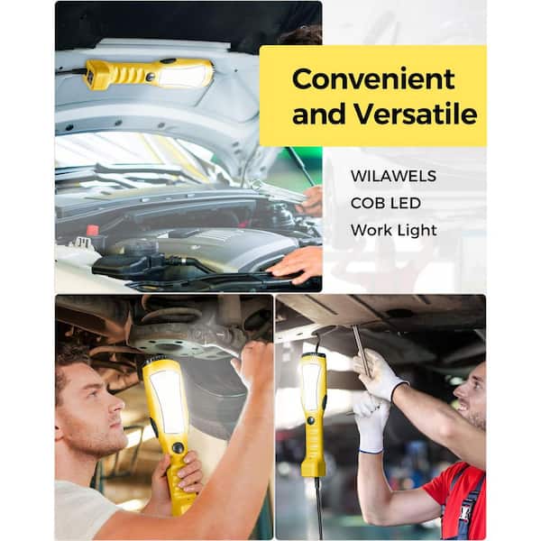 120 Volt LED Work Light 18W Yellow Handheld Trouble Light with 25 ft. Cord and Swivel Hook for Garage and Workshop