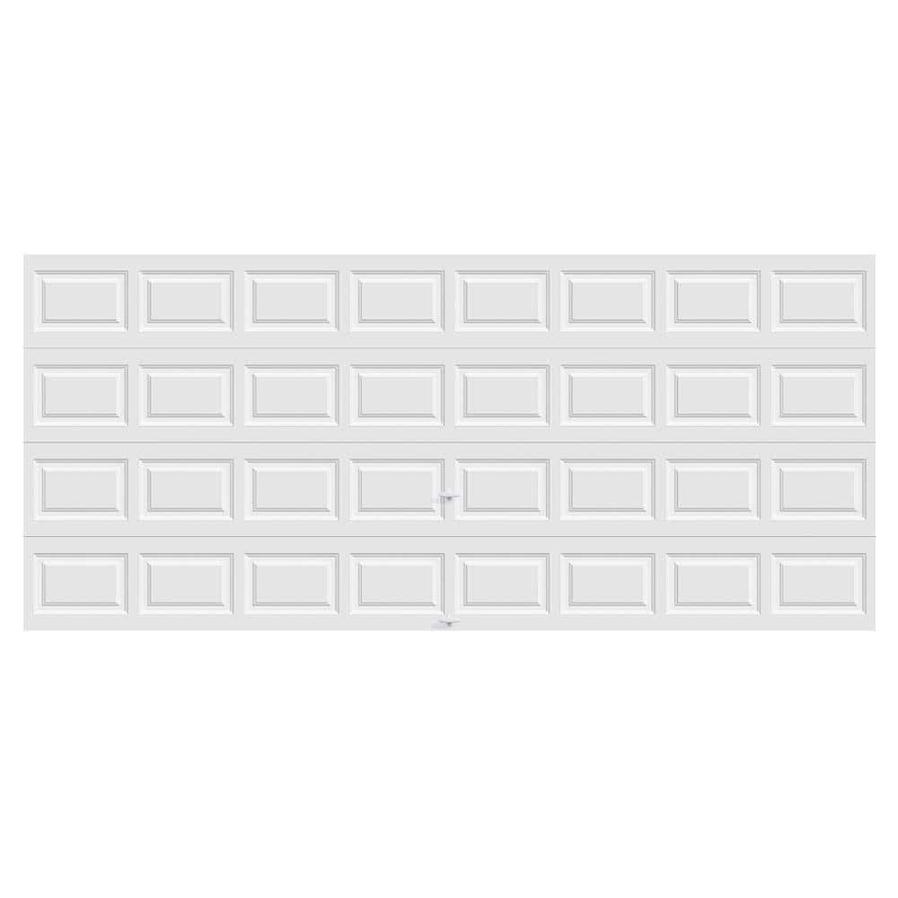 Classic Steel Short Panel 16 ft x 7 ft Insulated 12.9 R-Value  White Garage