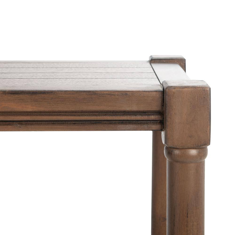 Rafiki Brown Pine Wood Console Table with Shelf