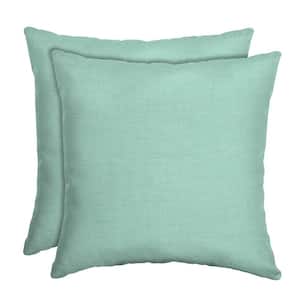 16 in. x 16 in. Aqua Leala Square Outdoor Throw Pillow (2-Pack)