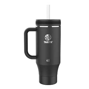 40 oz. Stainless Steel Standard Tumbler with Straw in Black