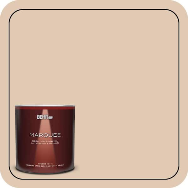 BEHR MARQUEE 1 qt. #290E-2 Oat Cake Matte Interior Paint & Primer
