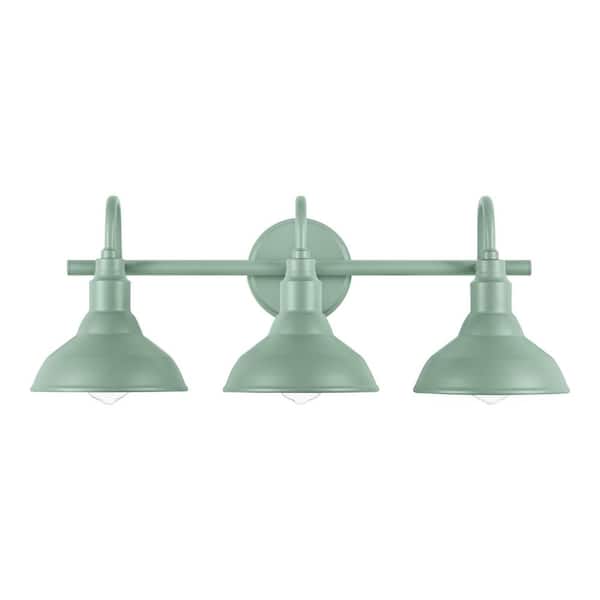 Hampton Bay Kelford 24 in. 3-Light Teal Vanity Bath Light