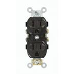 15 Amp 125-Volt Narrow Body Duplex Outlet Straight Blade Commercial Grade Self Grounding Side Wired, Brown