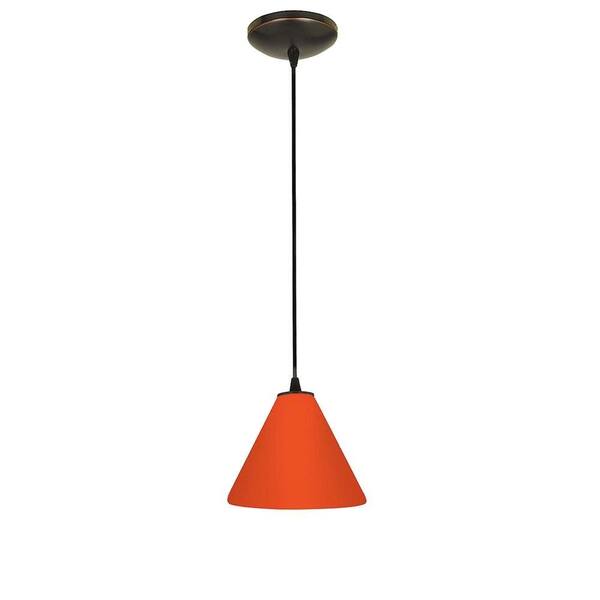 Access Lighting 1-Light Pendant Oil Rubbed Bronze Finish Red Glass-DISCONTINUED