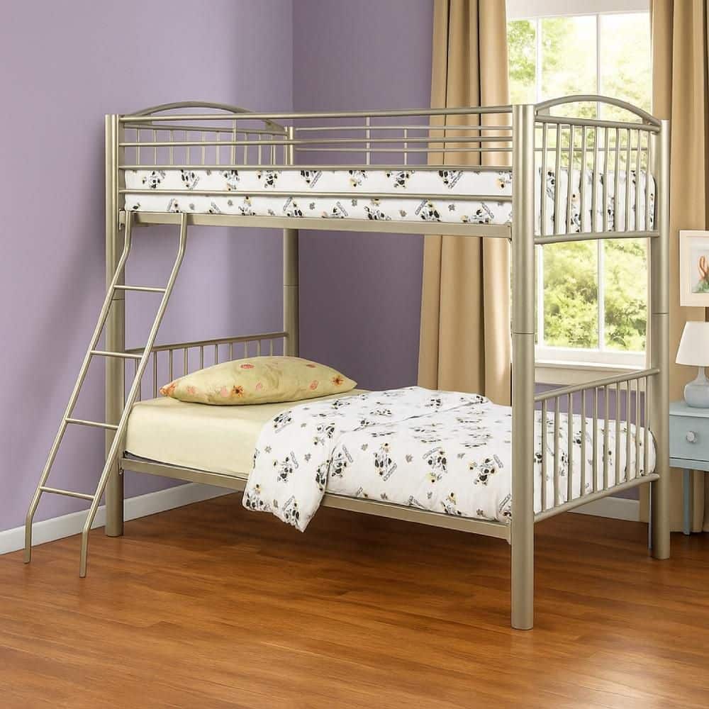 Metallic Gold Twin Adjustable Bunk Bed with Metal Frame price history on PriceWatchPro