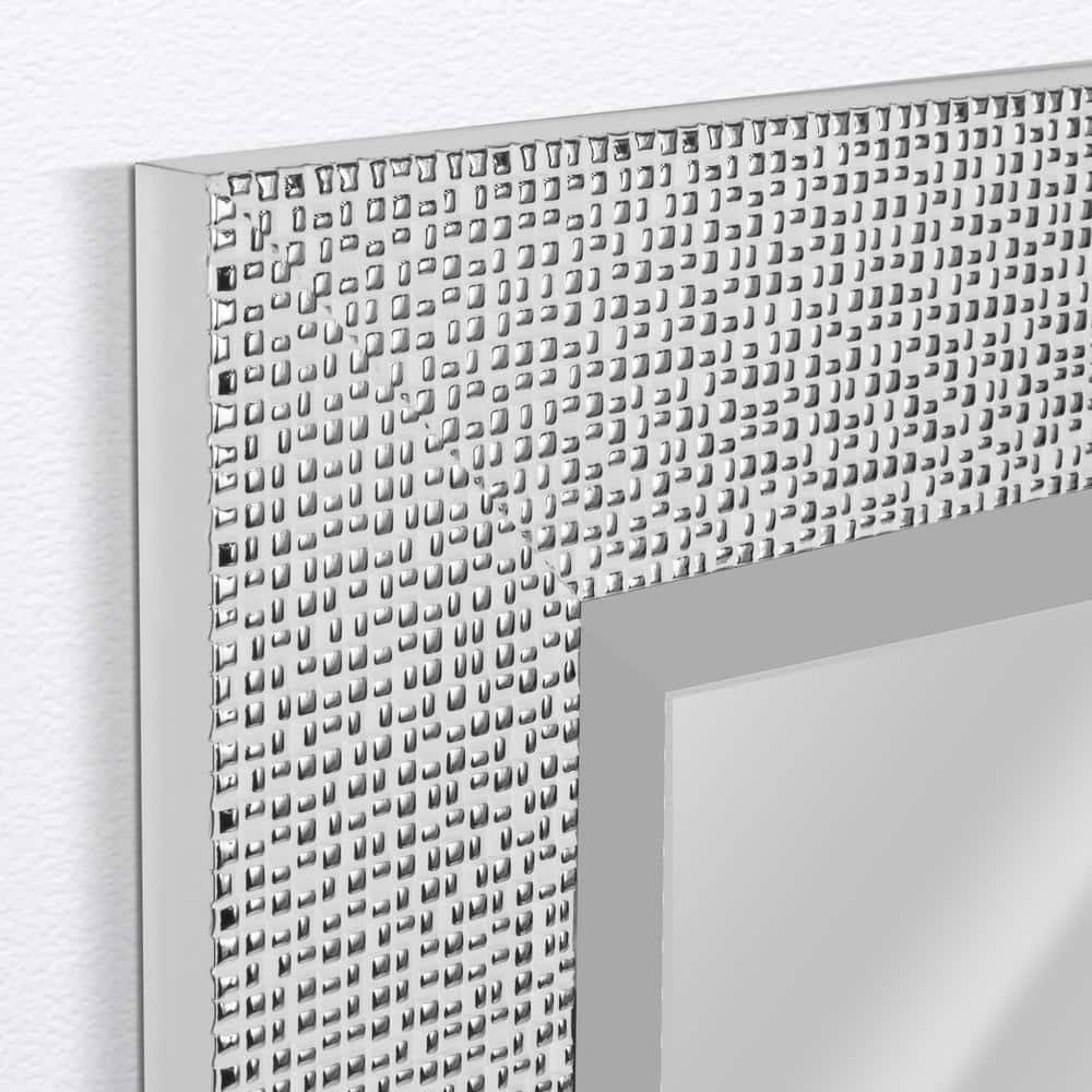 Elegant Silver Beveled 27.5" x 33.5" Rectangular Vanity Mirror