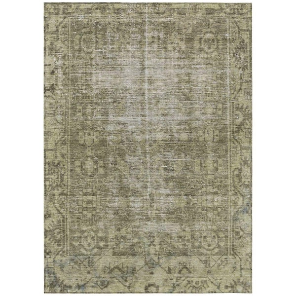 Chantille Machine Washable Indoor/Outdoor Abstract ACN1228 Olive 2 ft. 6 in. x 3 ft. 10 in. Area Rug