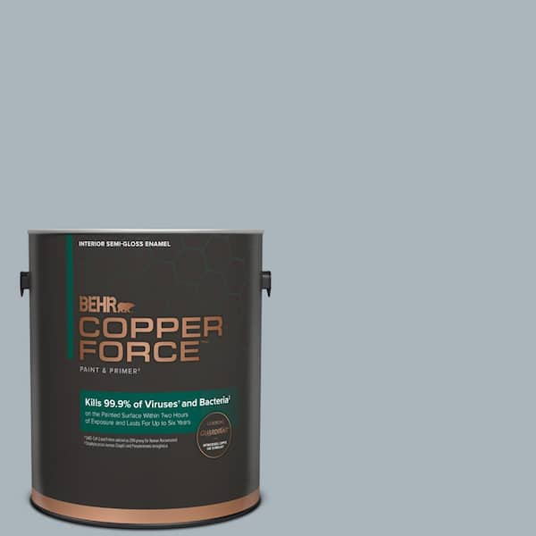 COPPER FORCE 1 gal. #N490-3 Shaved Ice Semi-Gloss Enamel Interior Virucidal & Antibacterial Paint & Primer