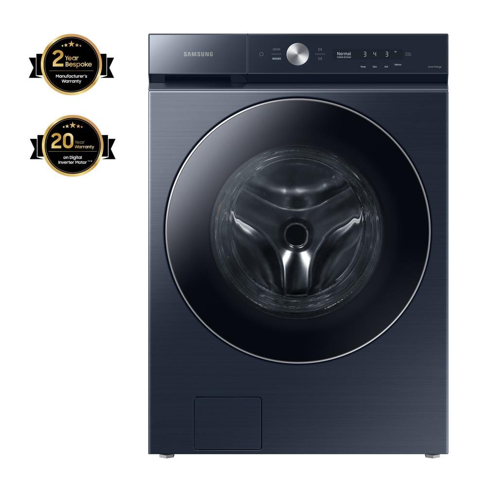 Samsung Bespoke 5.3 cu. ft. Ultra-Capacity Smart Front Load Washer in  Brushed Navy with AI OptiWash and Auto Dispense WF53BB8900AD - The Home  Depot