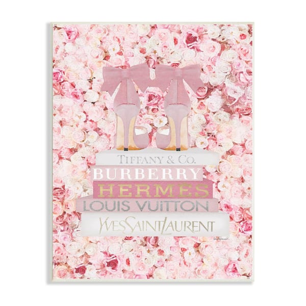 Stupell Industries Pink Fashion Heals with Books and Rose Details by Amanda Greenwood Unframed Print Nature Wall Art 13 in. x 19 in.