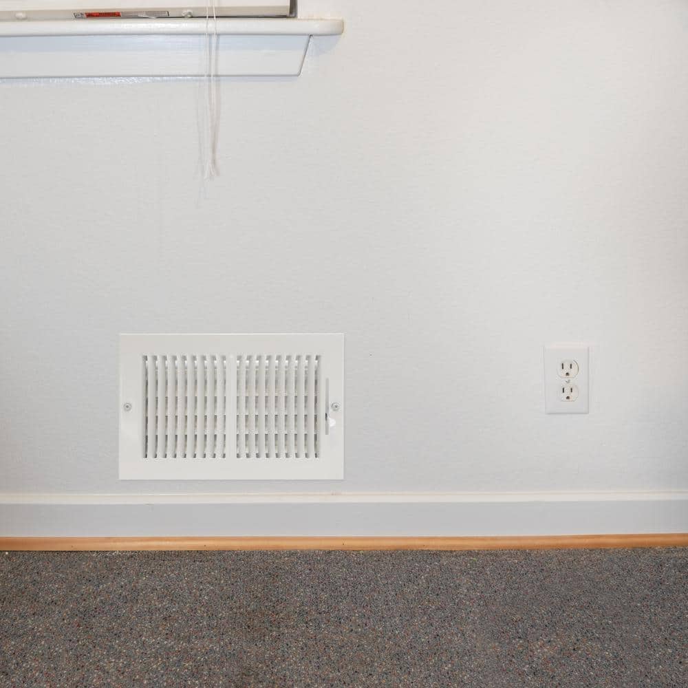 White Steel Wall/Ceiling Air Vent Register with Matte Finish