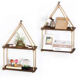 Hanging Shelves 2-Tier Tall Plant Stands for Plant Shelf Flower Stands for Decorate Garden Patio and Farmhouse