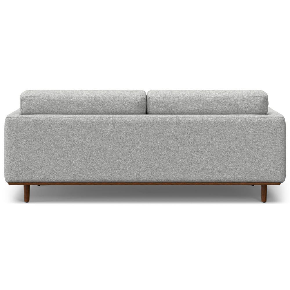 Morrison Mist Grey Fabric Mid-Century Modern 89-Inch Sofa