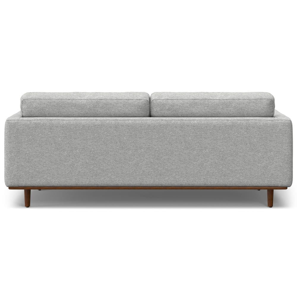 Mist Grey 89-Inch Upholstered Sofa and Ottoman Set