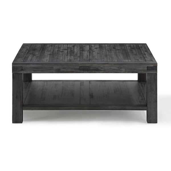 Meadow 44 In Graphite Large Square, Grey Wooden Square Coffee Table
