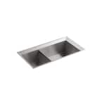 Poise Undermount Stainless Steel 33 in. Double Bowl Kitchen Sink