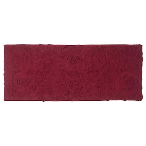 Bell Flower Collection 100% Cotton Tufted Bath Rugs, 21 in. x54 in. Runner, Red