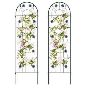 71 in. x 20 in. Metal Garden Trellis Rustproof Plant Support for Climbing Plants in Green (2-Pack)