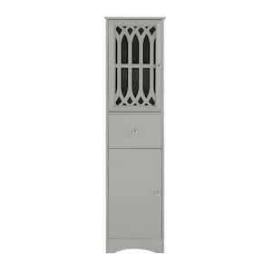16.50 in. W x 14.20 in. D x 63.80 in. H Gray Bathroom Shelf