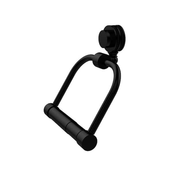 Allied Brass Venus Collection Single Post Toilet Paper Holder with Dotted Accents in Matte Black