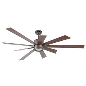 Katana 72 in. Indoor Dual Mount Espresso Finish Ceiling Fan Integrated LED Light Kit with Remote & Wall Control Included