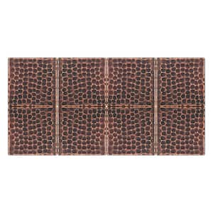 3 in. x 3 in. Hammered Copper Decorative Wall Tile in Oil Rubbed Bronze (8-Pack)
