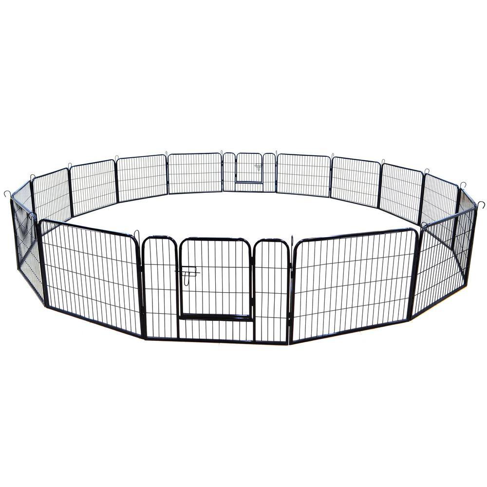 Portable Outdoor Folding 1/3Acre InGround HeavyDuty Metal Dog Pens